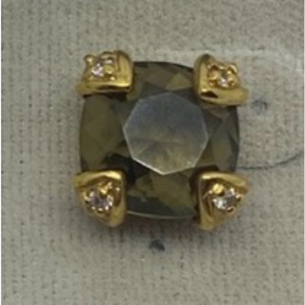 Gold tone CZ pierced earrings. NWT.